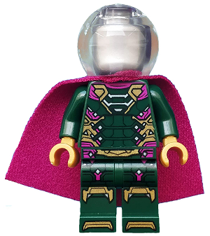 Mysterio - Magenta Trim, Flat Silver Head, Trans-Clear Helmet missing clear head pice