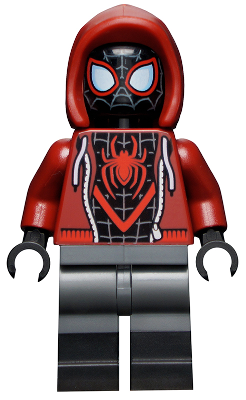 Spider-Man "Miles Morales" - Dark Red Hood, Black Lower Legs