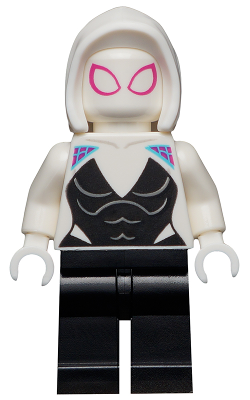 Ghost-Spider / Spider-Gwen "Gwen Stacy" - Black Legs, White Basic Smooth Hood, White Hands