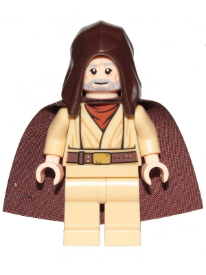 Obi-Wan Kenobi - Old, Dark Brown Hood and Starched Fabric Cape different