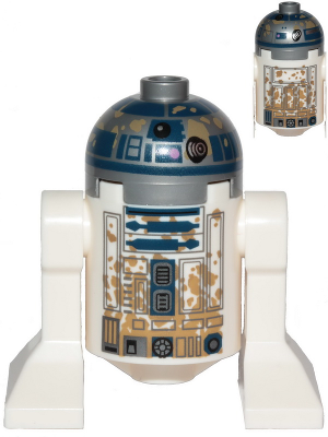 Astromech Droid, R2-D2 - Dirt Stains on Front and Back, with Dirt Stains on Top Panels