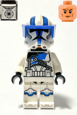 Clone Heavy Trooper, 501st Legion "Phase 2" - White Arms, Blue Visor, Backpack, Nougat Head, Helmet with Holes