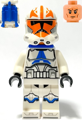 Clone Trooper, 501st Legion, 332nd Company "Phase 2" - Helmet with Holes and Togruta Markings, Blue Jet Pack