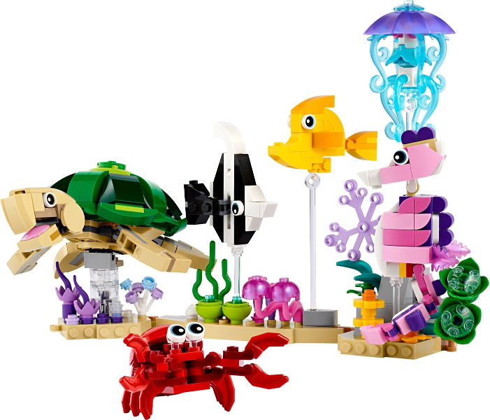 LEGO Creator 3 in 1 Sea Animals Toy Building Set Transforms from Turtle to Fish 31158