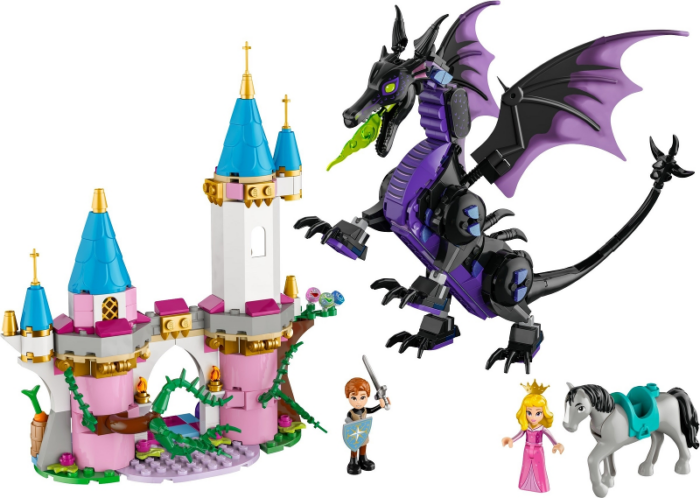 LEGO Disney Princess Maleficent’s Dragon Form Castle and Horse Toy 43240