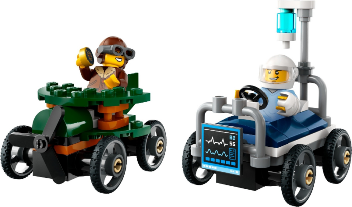 LEGO City Airplane vs. Hospital Bed Race Car Pack Toy - Building Toy for Kids 60459