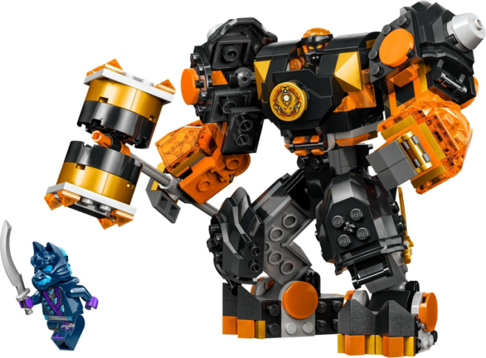 LEGO NINJAGO Cole’s Elemental Earth Mech Mini Ninja Toy Customizable Action Fig 71806