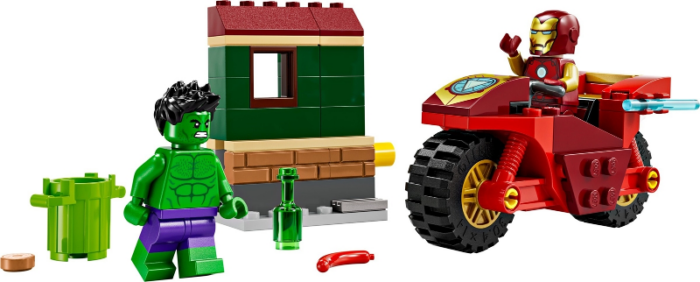 LEGO Marvel Iron Man with Bike and The Hulk Building Set Easy Build Marvel Toy 76287