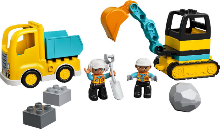 LEGO DUPLO Town Truck & Tracked Excavator Construction Vehicle 10931 Toy for Tod