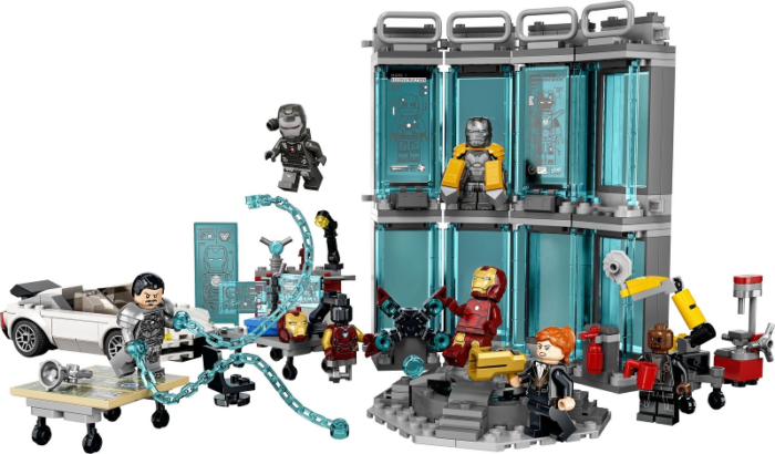 LEGO Marvel Iron Man Armory 76216 Building Toy Set for Kids, Boys, and Girls Age