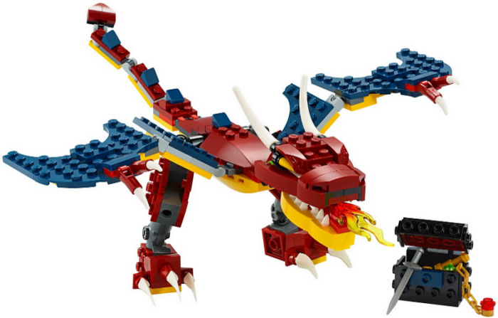 LEGO Creator 3in1 Fire Dragon 31102 Building Kit for Kids (234 Pieces)