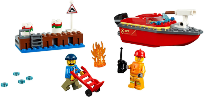 LEGO City Fire Dock Side Fire 60213 Fireboat Rescue Ship